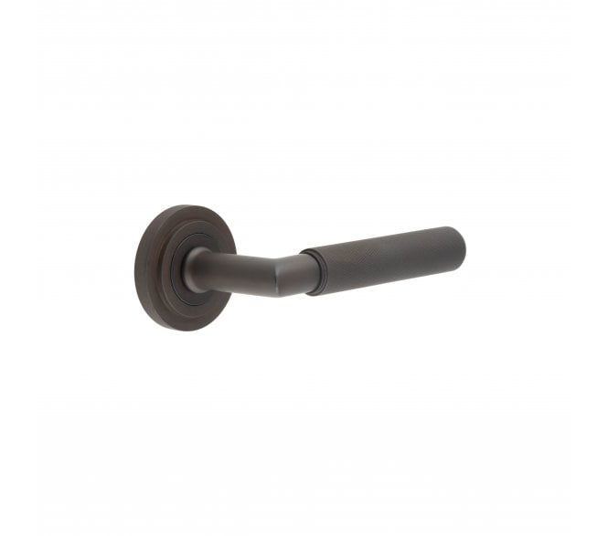 Burlington BUR40 Piccadilly Door Handle On Stepped Rose - Dark Bronze