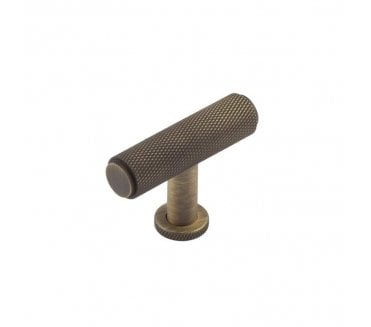 Burlington BUR401 Piccadilly Knurled T-Bar Knob - Antique Brass