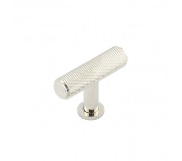 Burlington BUR401 Piccadilly Knurled T-Bar Knob - Polished Nickel