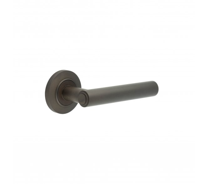 Burlington BUR45 Richmond Door Handle On Chamfered Rose - Dark Bronze