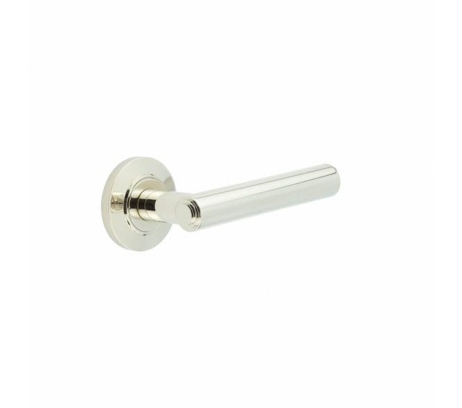 Burlington BUR45 Richmond Door Handle On Chamfered Rose - Polished Nickel