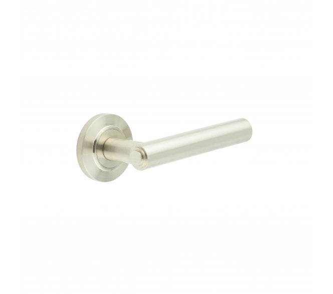 Burlington BUR45 Richmond Door Handle On Chamfered Rose - Satin Nickel