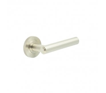 Burlington BUR45 Richmond Door Handle On Knurled Rose - Satin Nickel