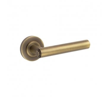 Burlington BUR45 Richmond Door Handle On Plain Rose - Antique Brass