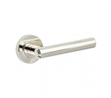 Burlington BUR45 Richmond Door Handle On Plain Rose - Polished Nickel