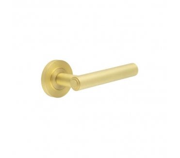 Burlington BUR45 Richmond Door Handle On Plain Rose - Satin Brass