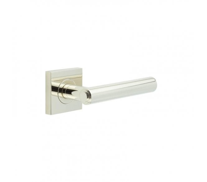 Burlington BUR45 Richmond Door Handle On Square Plain Rose - Polished Nickel