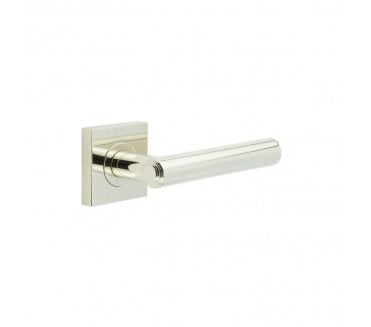 Burlington BUR45 Richmond Door Handle On Square Plain Rose - Polished Nickel