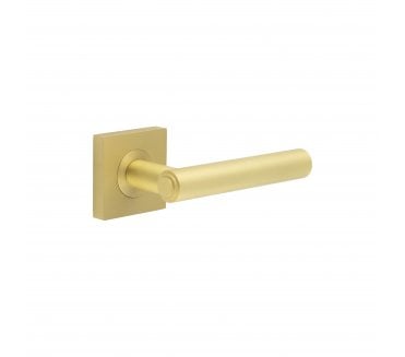 Burlington BUR45 Richmond Door Handle On Square Plain Rose - Satin Brass