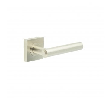 Burlington BUR45 Richmond Door Handle On Square Plain Rose - Satin Nickel