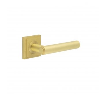 Burlington BUR45 Richmond Door Handle On Square Stepped Rose - Satin Brass