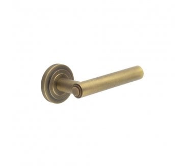 Burlington BUR45 Richmond Door Handle On Stepped Rose - Antique Brass