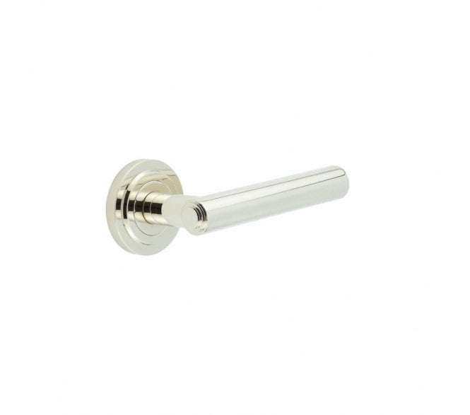 Burlington BUR45 Richmond Door Handle On Stepped Rose - Polished Nickel
