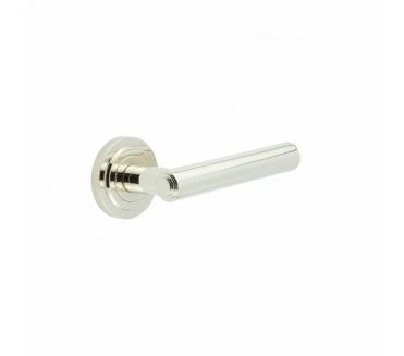 Burlington BUR45 Richmond Door Handle On Stepped Rose - Polished Nickel