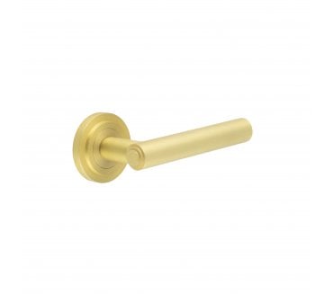 Burlington BUR45 Richmond Door Handle On Stepped Rose - Satin Brass