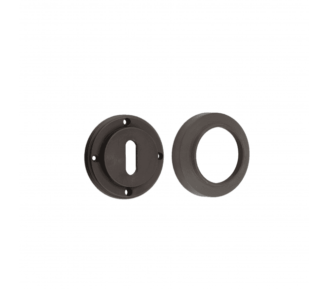 Burlington BUR60 Standard Keyhole Escutcheon on Chamfered Rose - Dark Bronze