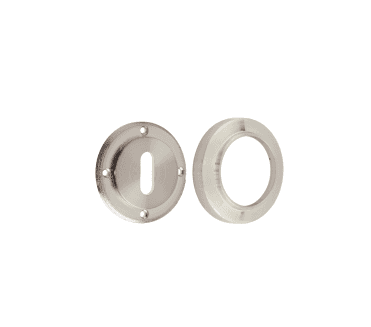 Burlington BUR60 Standard Keyhole Escutcheon on Chamfered Rose - Satin Nickel