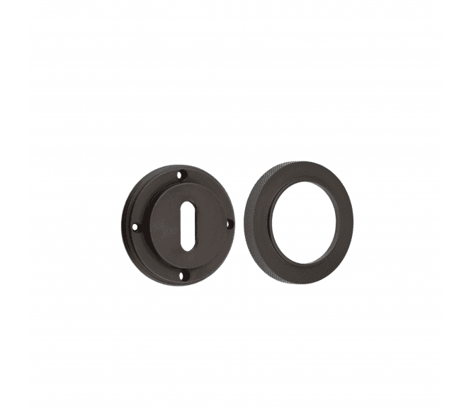 Burlington BUR60 Standard Keyhole Escutcheon on Knurled Rose - Dark Bronze