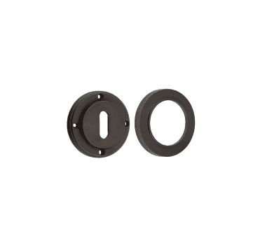 Burlington BUR60 Standard Keyhole Escutcheon on Knurled Rose - Dark Bronze