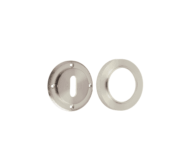 Burlington BUR60 Standard Keyhole Escutcheon on Knurled Rose - Satin Nickel