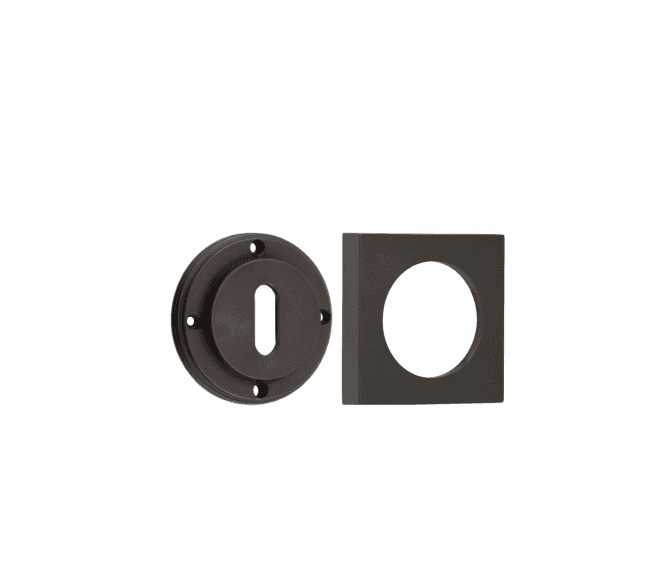 Burlington BUR60 Standard Keyhole Escutcheon on Square Plain Rose - Dark Bronze