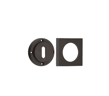 Burlington BUR60 Standard Keyhole Escutcheon on Square Plain Rose - Dark Bronze