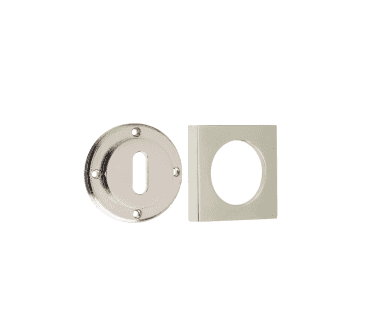 Burlington BUR60 Standard Keyhole Escutcheon on Square Plain Rose - Polished Nickel