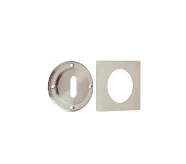 Burlington BUR60 Standard Keyhole Escutcheon on Square Plain Rose - Satin Nickel