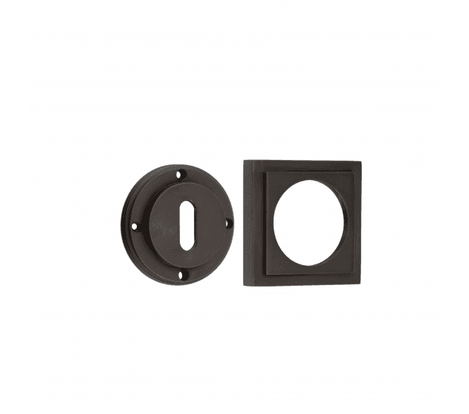 Burlington BUR60 Standard Keyhole Escutcheon on Square Stepped Rose - Dark Bronze