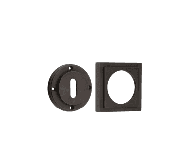 Burlington BUR60 Standard Keyhole Escutcheon on Square Stepped Rose - Dark Bronze