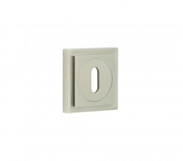 Burlington BUR60 Standard Keyhole Escutcheon on Square Stepped Rose - Satin Nickel