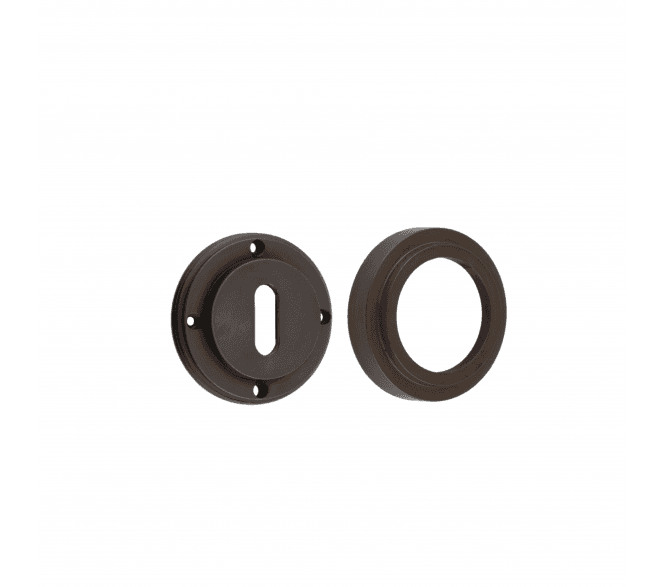 Burlington BUR60 Standard Keyhole Escutcheon on Stepped Rose - Dark Bronze
