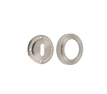 Burlington BUR60 Standard Keyhole Escutcheon on Stepped Rose - Satin Nickel
