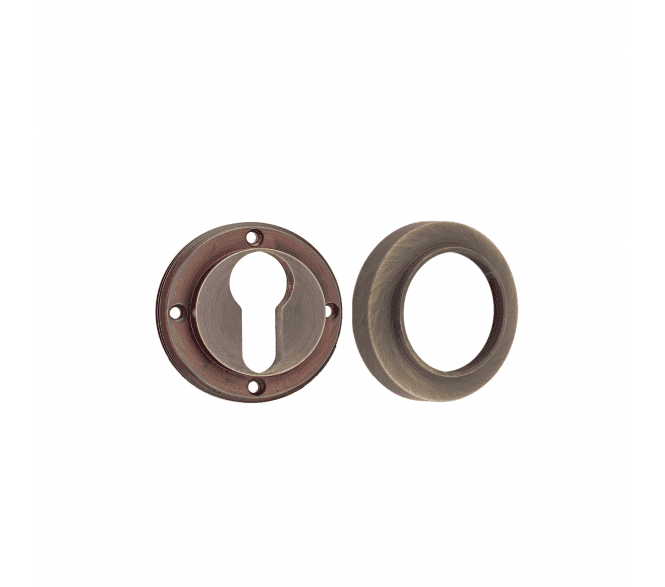 Burlington BUR61 Euro Profile Escutcheon on Chamfered Rose - Antique Brass