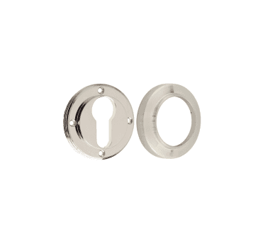Burlington BUR61 Euro Profile Escutcheon on Chamfered Rose - Polished Nickel