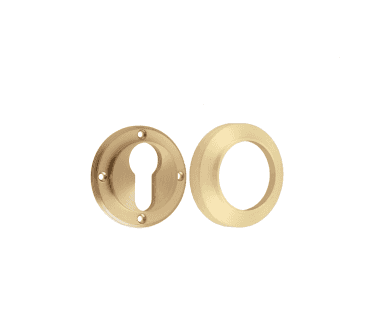Burlington BUR61 Euro Profile Escutcheon on Chamfered Rose - Satin Brass