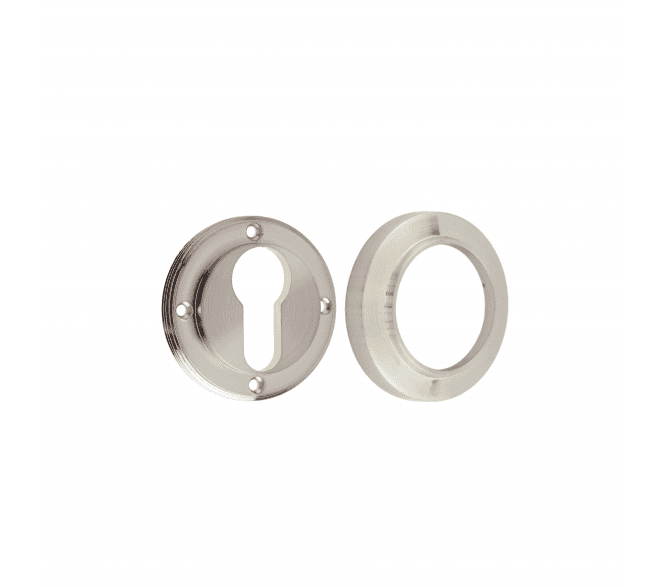 Burlington BUR61 Euro Profile Escutcheon on Chamfered Rose - Satin Nickel