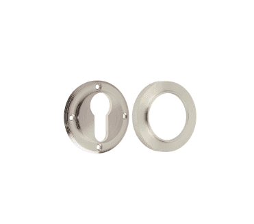 Burlington BUR61 Euro Profile Escutcheon on Knurled Rose - Satin Nickel