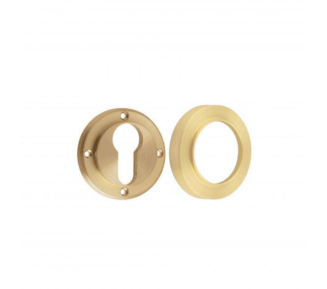 Burlington BUR61 Euro Profile Escutcheon on Plain Rose - Satin Brass