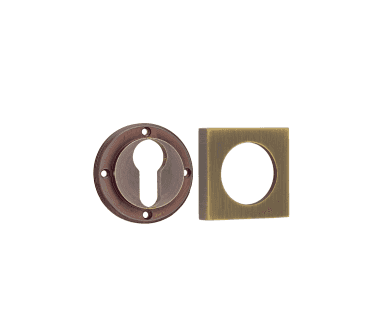 Burlington BUR61 Euro Profile Escutcheon on Square Plain Rose - Antique Brass