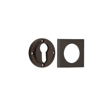 Burlington BUR61 Euro Profile Escutcheon on Square Plain Rose - Dark Bronze