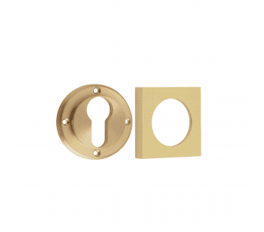 Burlington BUR61 Euro Profile Escutcheon on Square Plain Rose - Satin Brass