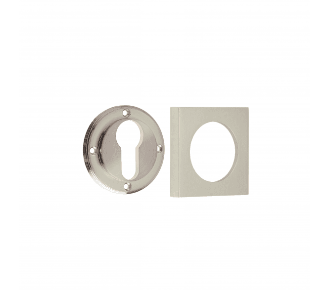 Burlington BUR61 Euro Profile Escutcheon on Square Plain Rose - Satin Nickel