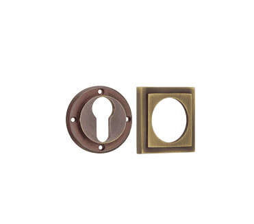 Burlington BUR61 Euro Profile Escutcheon on Square Stepped Rose - Antique Brass