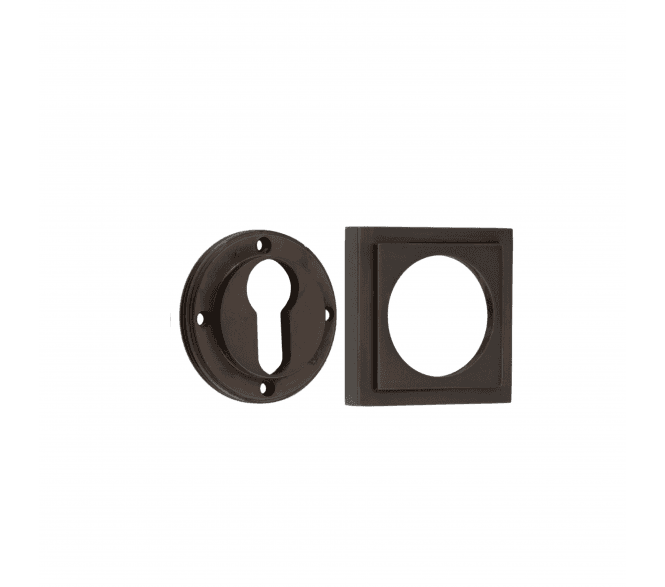 Burlington BUR61 Euro Profile Escutcheon on Square Stepped Rose - Dark Bronze