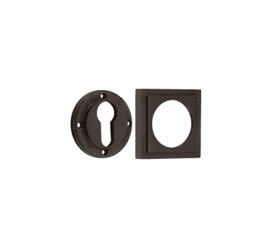 Burlington BUR61 Euro Profile Escutcheon on Square Stepped Rose - Dark Bronze