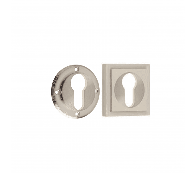 Burlington BUR61 Euro Profile Escutcheon on Square Stepped Rose - Satin Nickel