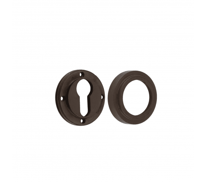 Burlington BUR61 Euro Profile Escutcheon on Stepped Rose - Dark Bronze