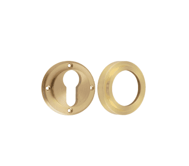 Burlington BUR61 Euro Profile Escutcheon on Stepped Rose - Satin Brass