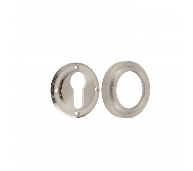 Burlington BUR61 Euro Profile Escutcheon on Stepped Rose - Satin Nickel